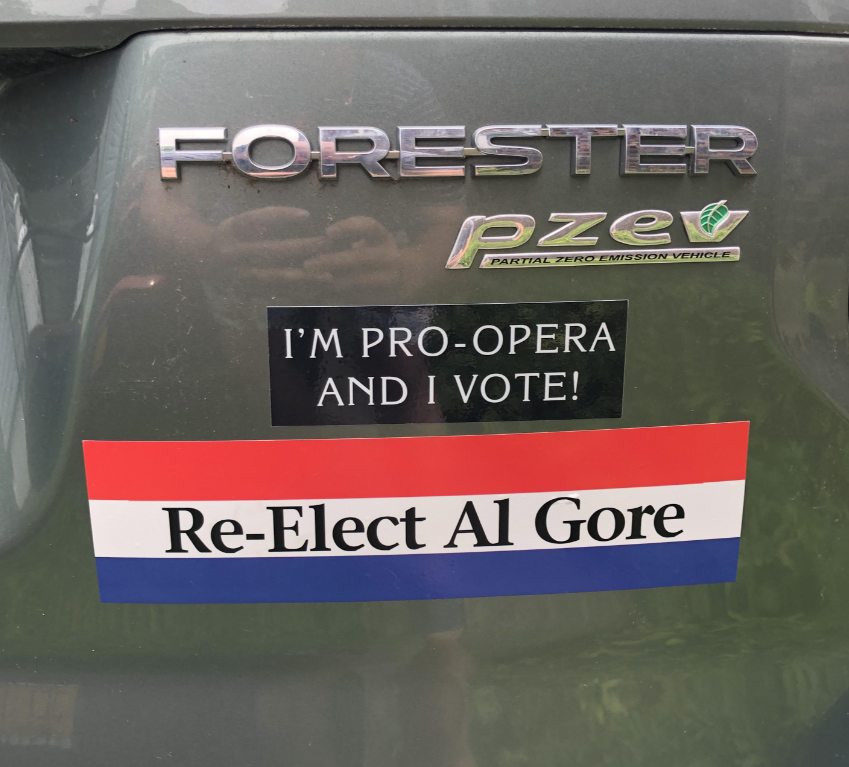 gmc - Forester pzev Partial Pero Emission Vehicl I'M ProOpera And I Vote! ReElect Al Gore